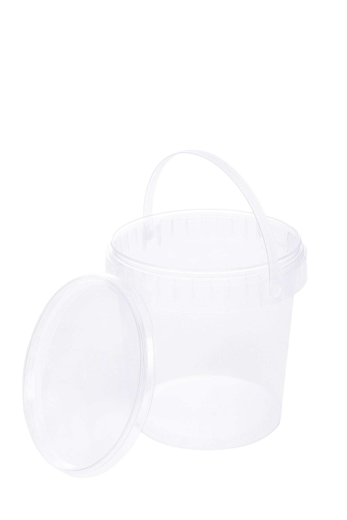Eimer mit Deckel transparent