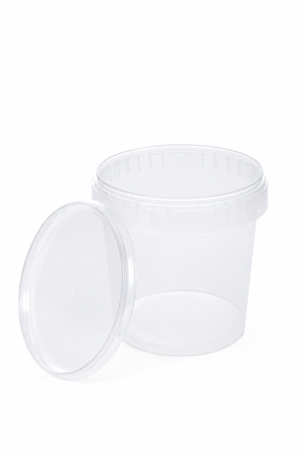 Eimer mit Deckel transparent