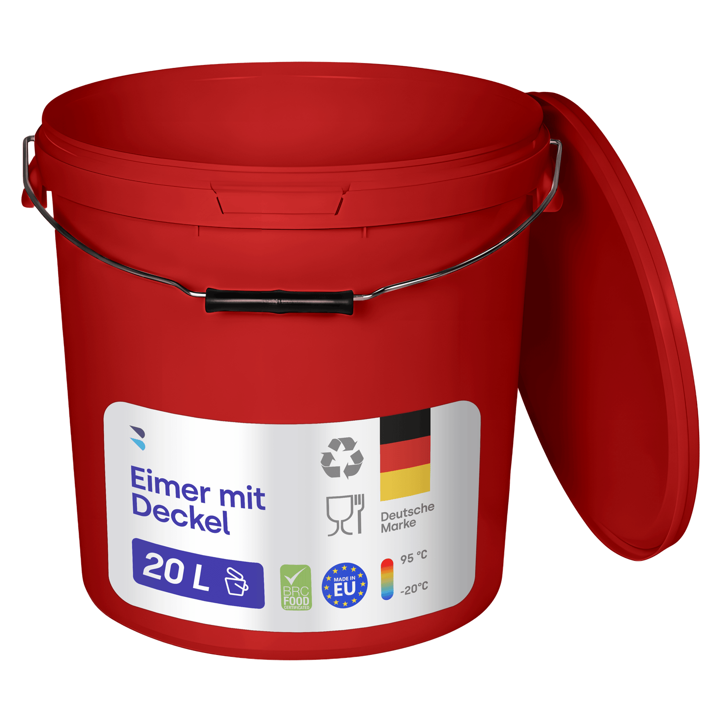 Eimer mit Deckel Rot