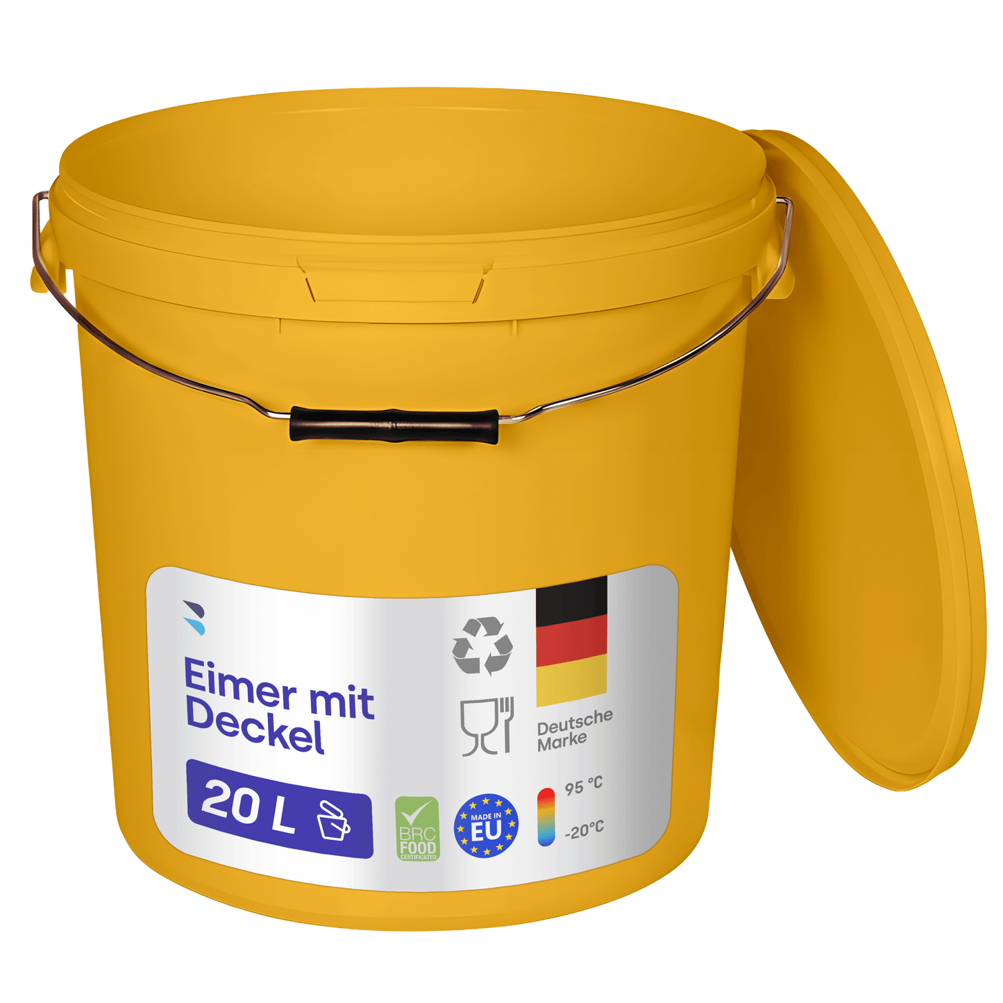 Eimer mit Deckel Gelb