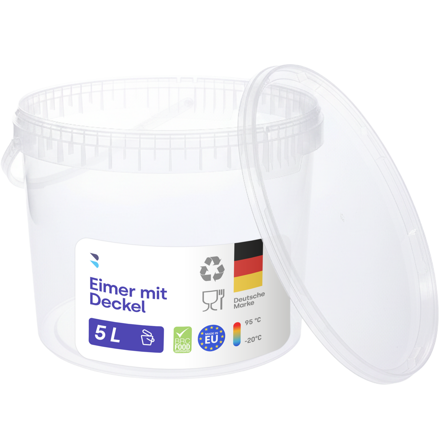 Eimer mit Deckel transparent