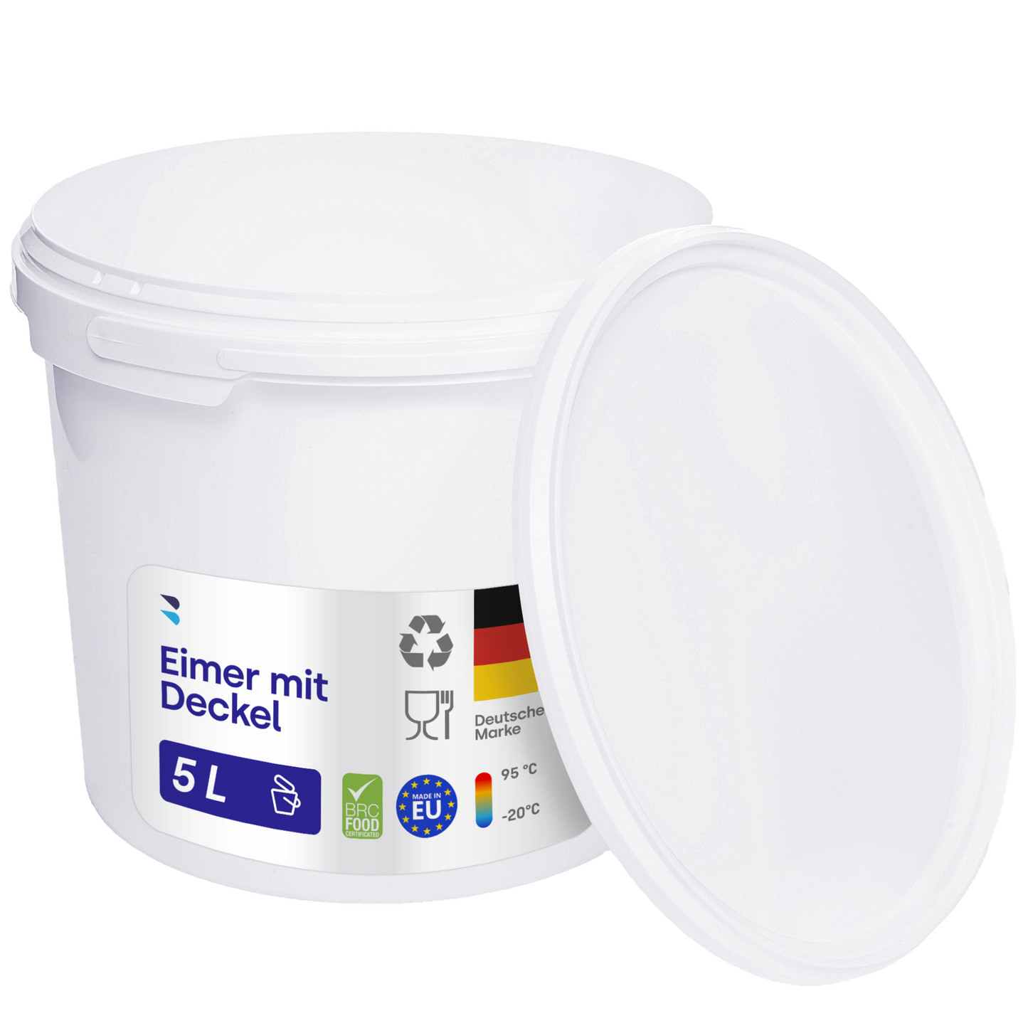 Eimer mit Deckel weiß