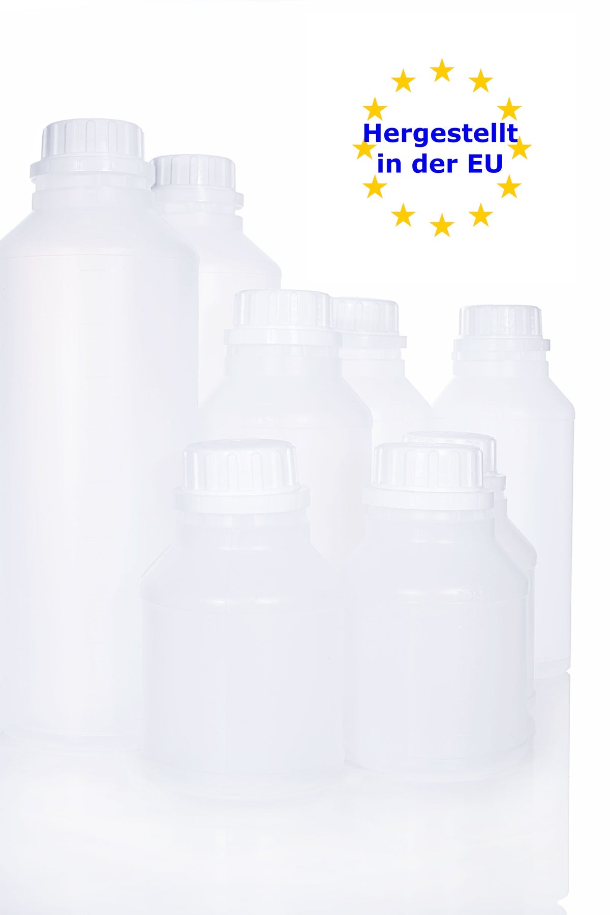 BenBow HDPE Kunststoffflaschen 50 ml - 1 L mit Schraubverschluss, Skala oder Pinsel