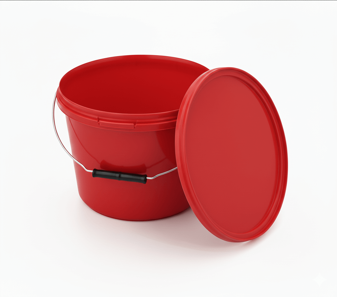 Eimer mit Deckel Rot