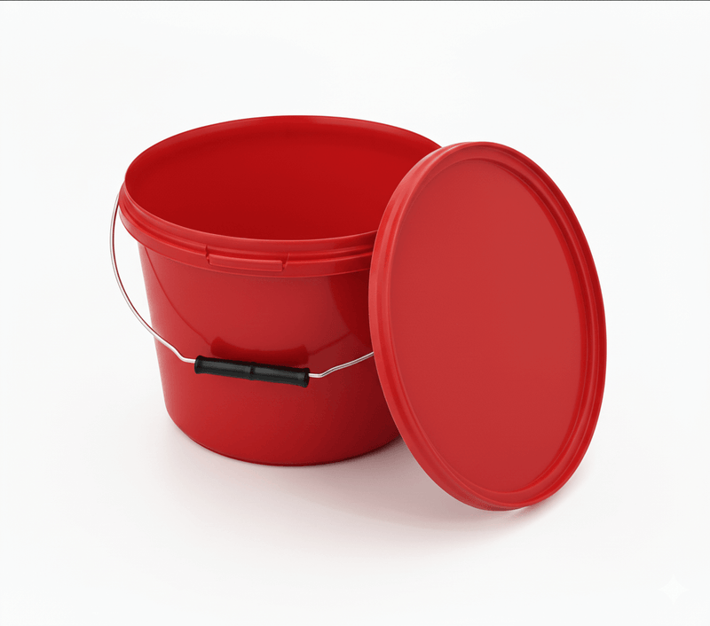 Eimer mit Deckel Rot - 10L