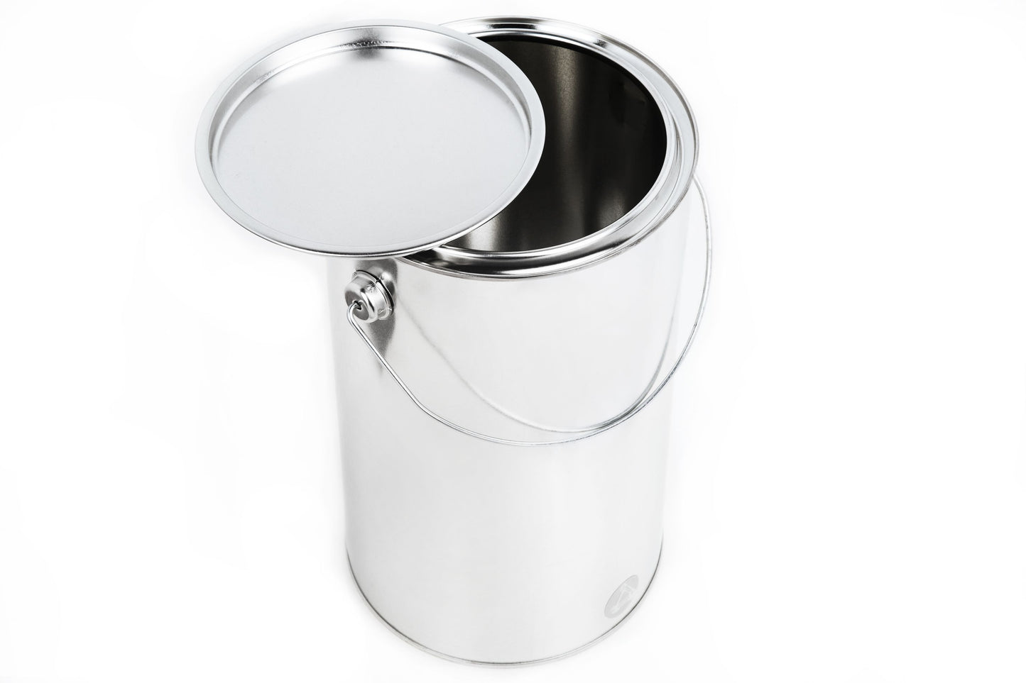 Leere Blechdose / Blecheimer aus Weißblech mit Deckel, verschiedene Größen